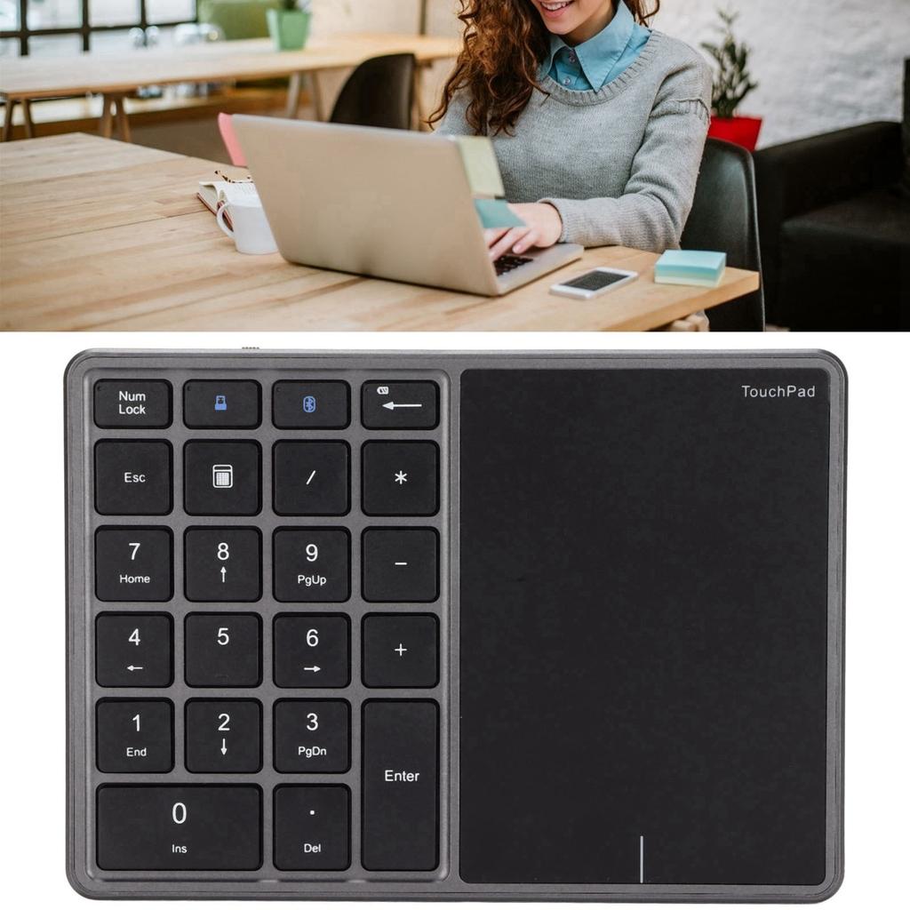 Wireless Numeric Keypad 2.4G 22 Keys Lightweight Portable Type C ABS Number Pad for Study Work