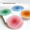 Simple And Creative Color Gradient Coaster With Round Bowl And Plate Mat Perfect For Coffee Shops Tea Houses Or As A