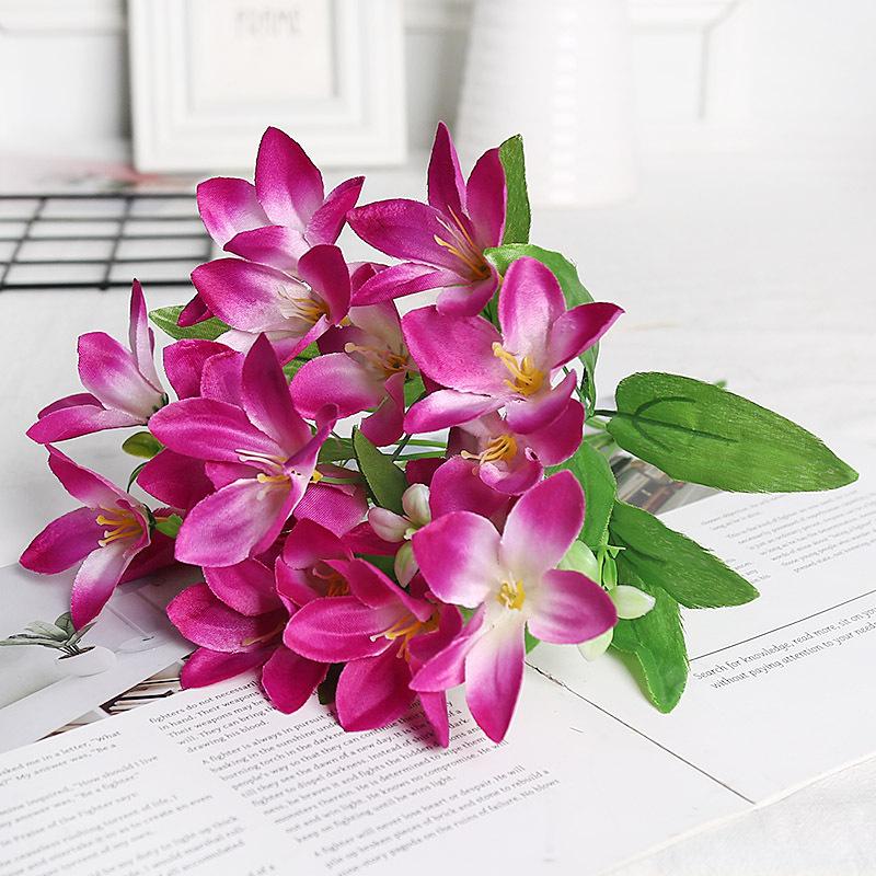 Lovely Artificial Mini Flower Bouquet Home Wedding Decor 18 Flowers On 1 Piece