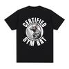 Certified Gym Rat T-shirt Pump Cover Fitness Mouse Men's Clothing Graphic T-shirts Man Cotton Oversized Short Sleeve Tee Shirts