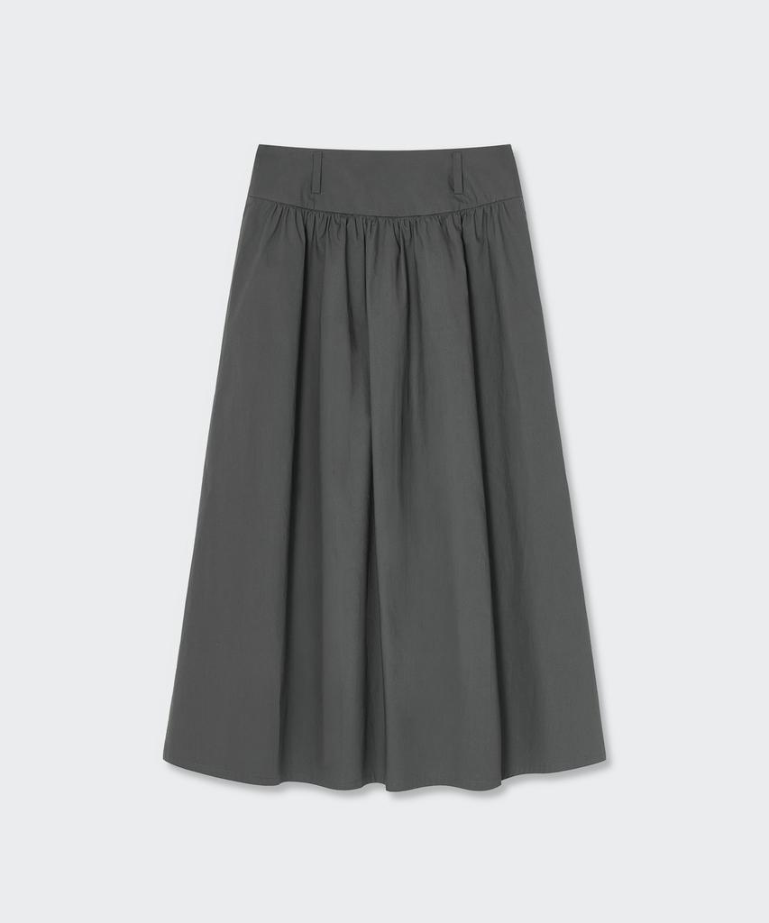 Musinsa Standard Woman Women'S Poplin Low-Waisted Long Skirt [Dark Gray]