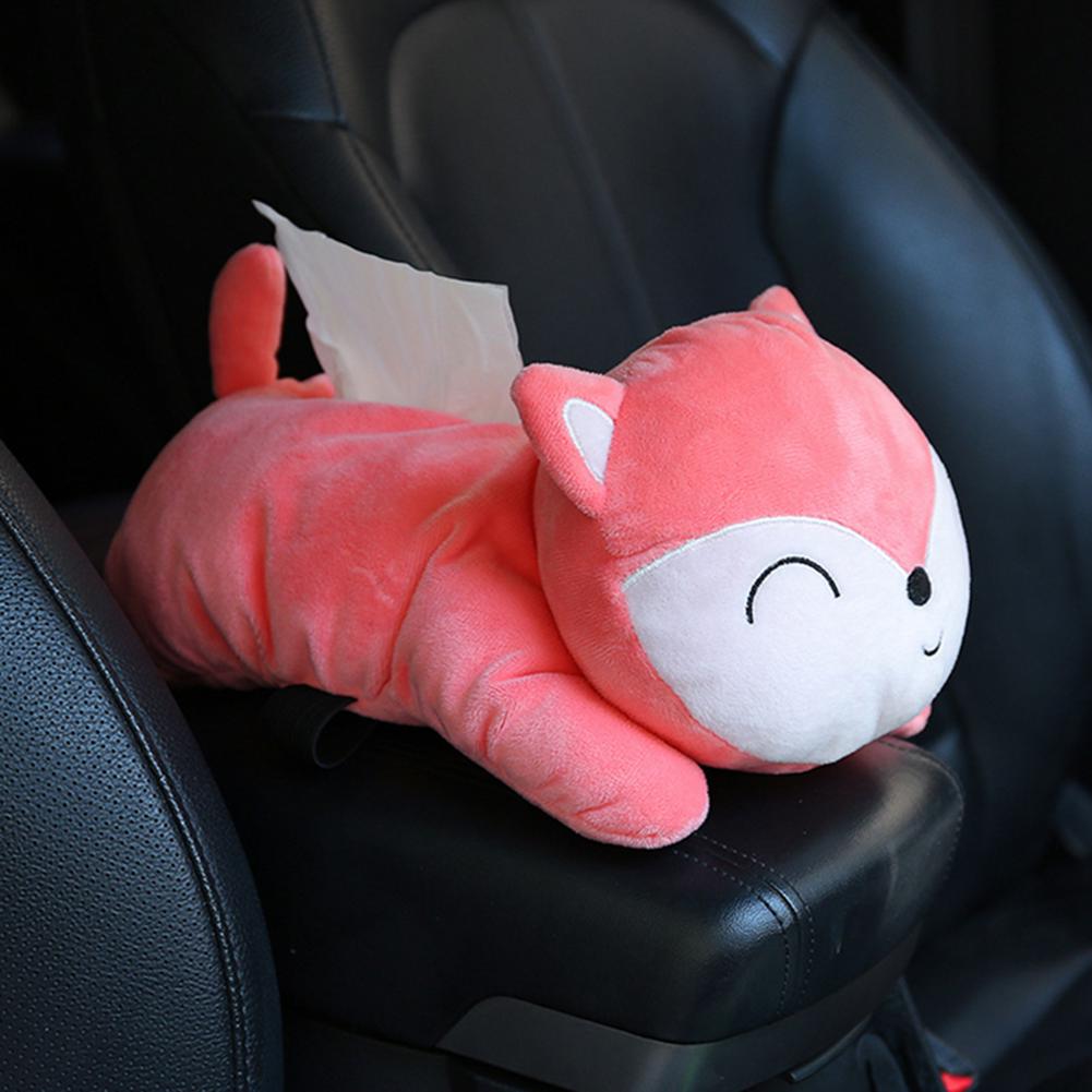 3D Plush Cartoon Car Tissue Box Napkin Holder Auto Vehicle Seat Paper Box