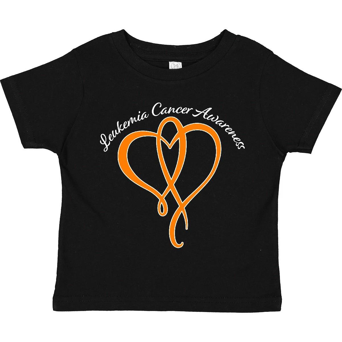 Inktastic Leukemia Awareness With Orange Ribbon Heart Toddler T-Shirt Cancer Mom 110