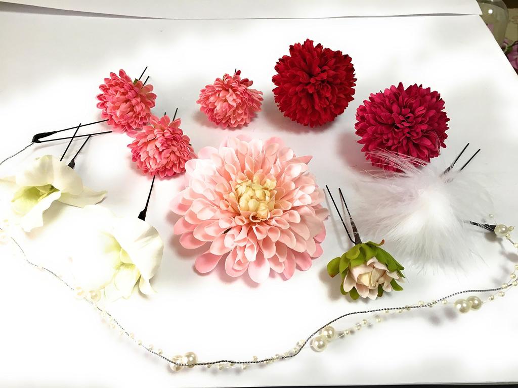Luxurious Pink Maiden Set Hairpin Graduation Hair Yukata Hair Ornament Accessories Accessories In Case Princess Romantic 10-piece Flower Wedding,