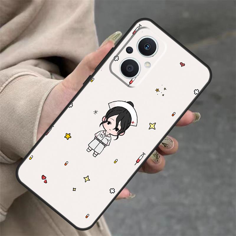 Cartoon Doctor Nurse Case For OPPO Reno 14F 13F 12F 11F 10 12 13 14 Pro 7 8 Lite OPPO Find X5 X6 X8 X9 Pro Cover