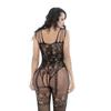 Ins Sexy Women's Hollow Out See Through BodysuitsTeddies Stocking Babydolls Set Open Crotch Pantyhose Dress Lingerie Sex Costume