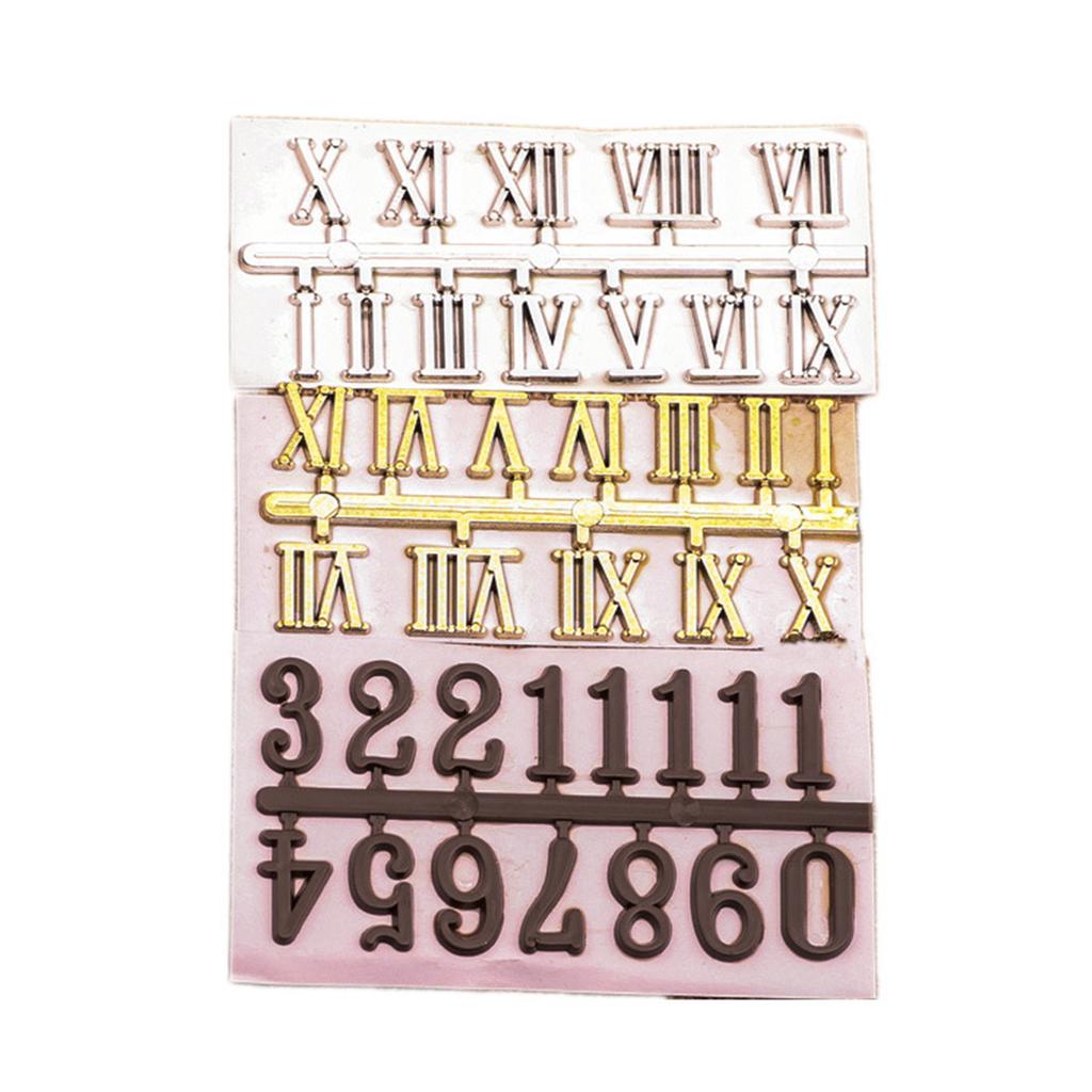 1 Set Clock Numbers Plate DIY Arabic Roman Numeral Mechanism Wall Clock for Replacement Repairing Clock Accessories
