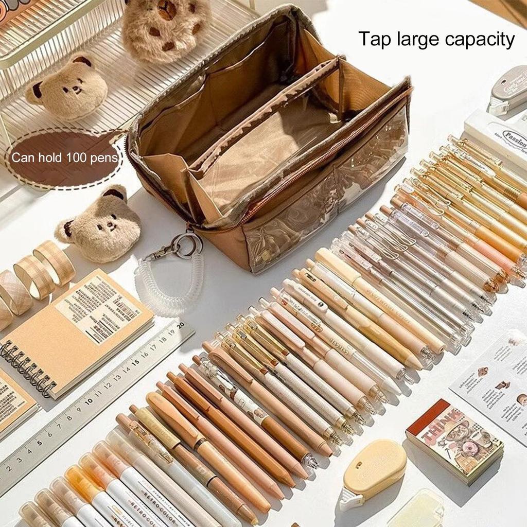 A Large-capacity Multi-layer Pencil Case Waterproof A Simple Multi-purpose Student Stationery Box And Makeup Storage Bag