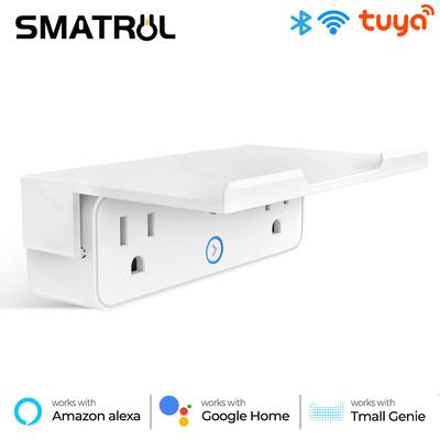 Priză inteligentă Tuya Priză US cu extensie Adaptor de perete raft încorporat Temporizator de control vocal fără fir pentru Google Home Alexa