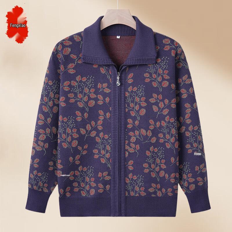 

Elderly Women s Floral Knit Cardigan Sweater 2XL