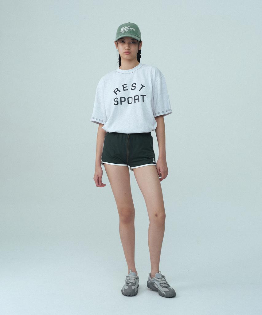 REST&RECREATION Rs Logo Stitch T-Shirt - Light Gray