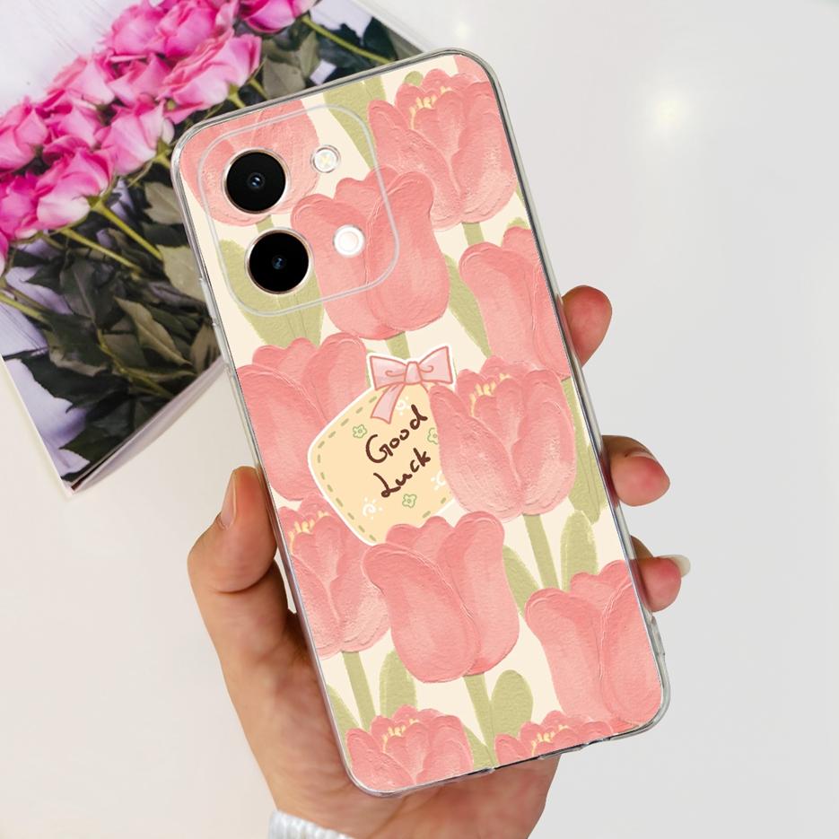 For Vivo Y28 4G Case V2352 Cute Cat Panda Painted Cover Soft Silicone Phone Case For Vivo Y28 Y 28 VivoY28 4G Funda 6.68'' Coque