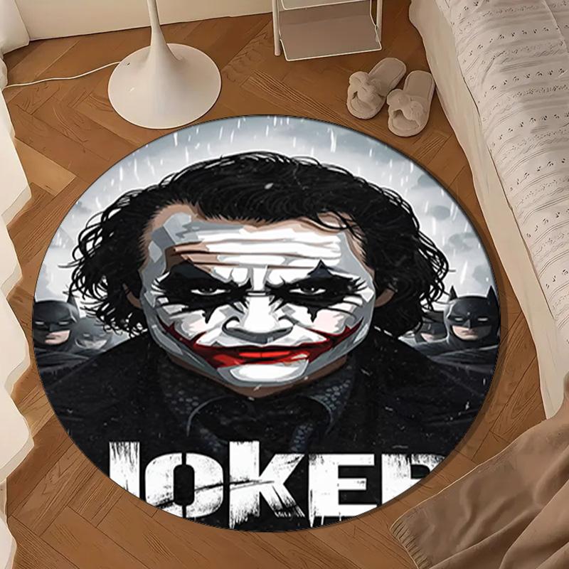 The Clown's Fiery Rise Round Rug for Livingroom,Bedroom, Palyroom, Chair Rug, Area Rug, Circle Carpet, Large Size Decor Fan Christmas Gift