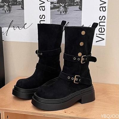 Mode Retro schlichte bequeme tägliche lässige kurze Stiefel für Damen im Herbst Winter neue modische dick besohlte Damenschuhe