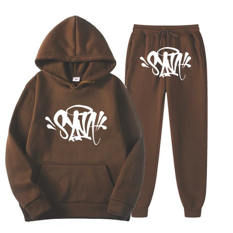 Set Felpa Streetwear Uomo Donna Outfit Casual Felpa con Grafica Stampata Syna Tuta