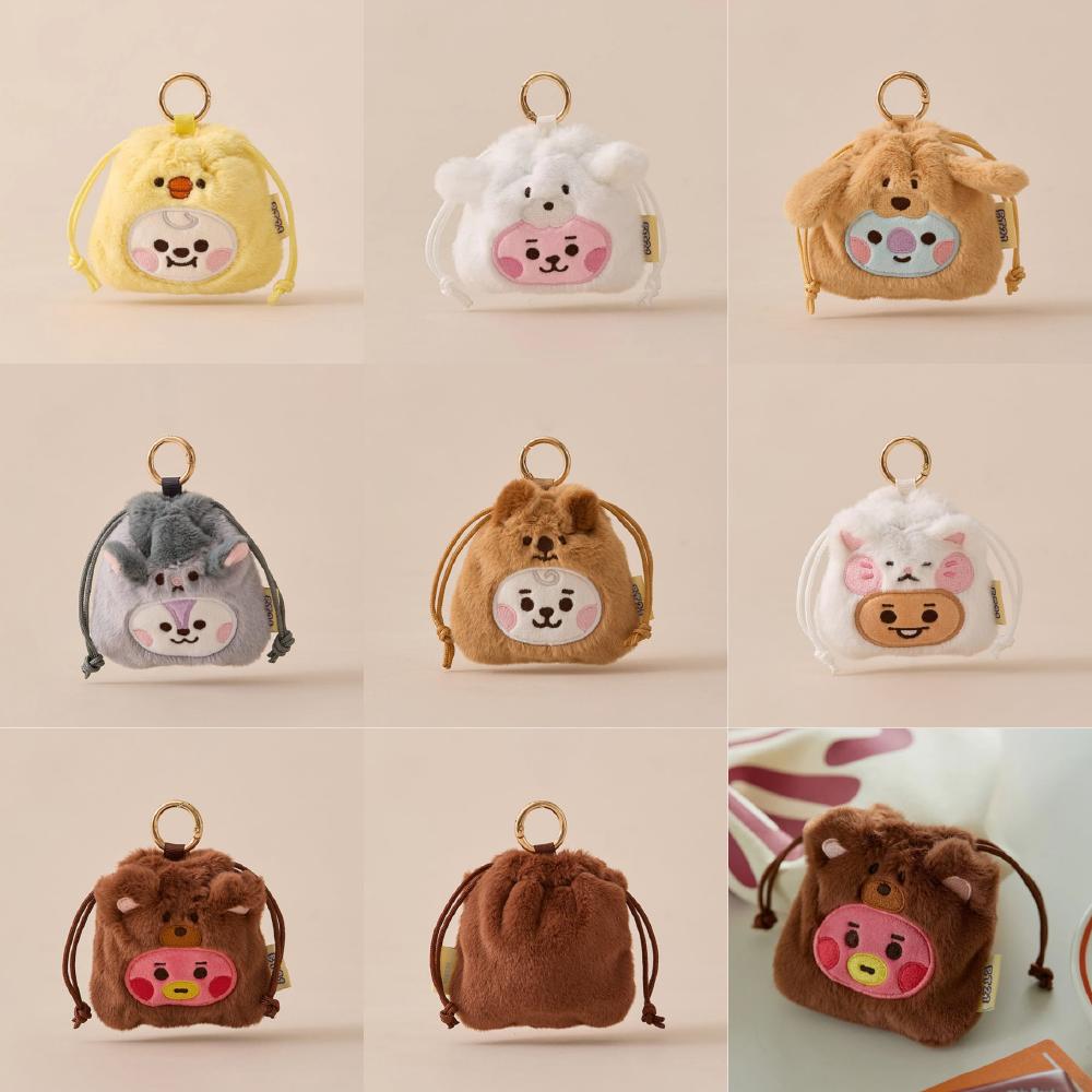 

BT21 Детская пушистая мини-сумка-мешок с подвесками COOKY