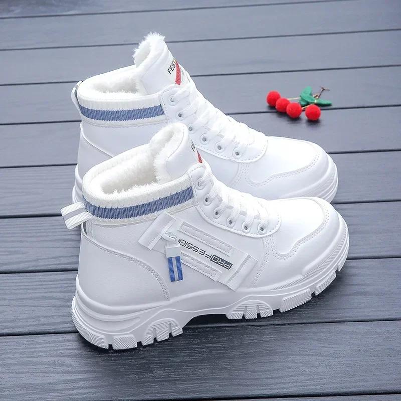 Fashion Winter Women Cotton Shoes Plush Thick Warm Booties Woman 2025 Female Comfortable Boot High Top Sneakers Snow Short Boots 35-40