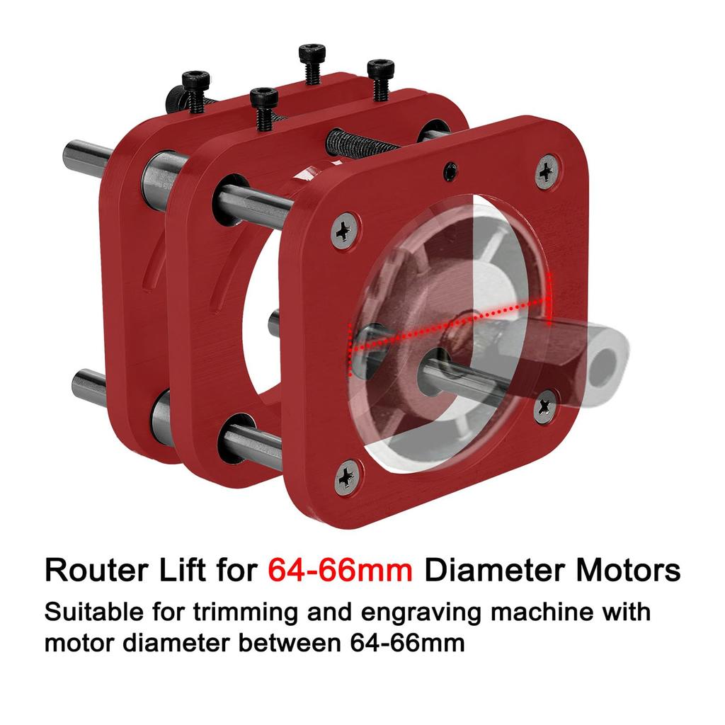 Aluminum Alloy Router Table Lifting System Base, 64-66mm Diameter Motor with Crank Handle, Suitable for Making Router Worktables
