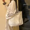 Large Capacity Canvas Shoulder Bag Striped Shopping Handbag Versatile Double-Sided Tote Bag  Travel