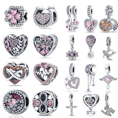 Mărgele Charm Flori Inimă Trandafir Romantice Clasice din Cupru Pentru Brățară de 3 Mm Bijuterii Fine DIY Făcut Cadouri
