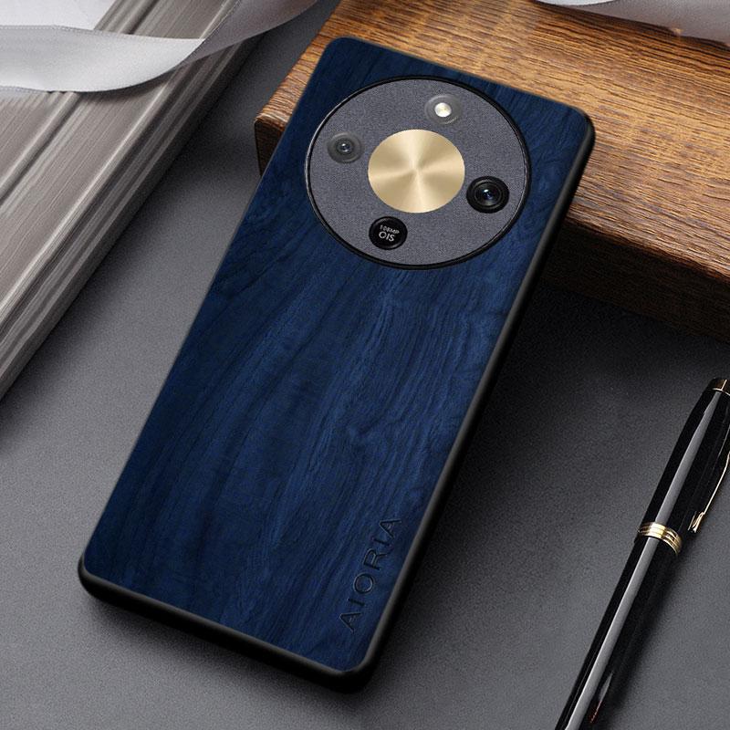 Dla Honor Magic 8 7 6 5 Lite Pro Etui capa funda nowe modne wzór drewna skórzane PU okładka dla magic8 lite etui coque