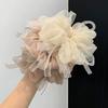 Korean Style Pink Chiffon Lace Pearl Scrunchie Oversized Gentle Hair Tie for Women