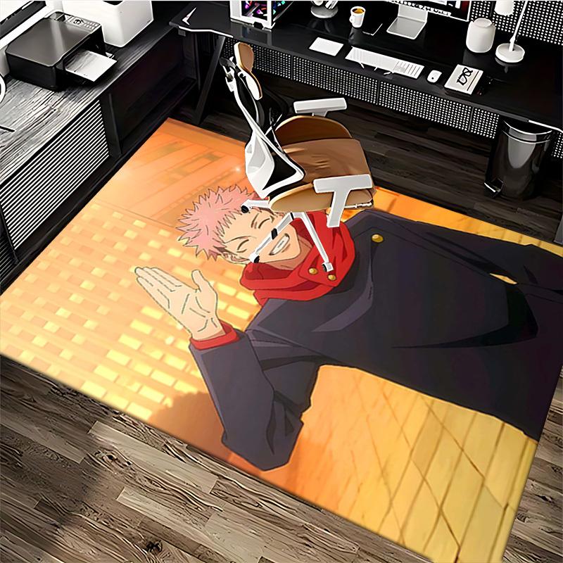 1pc Anime Cartoon Design Jujutsu Kaisen Satoru Gojo Office Chair Mat Non-Slip Carpet Suitable for Home Decor Living Room Bedroom Game Room Seasonal Gi