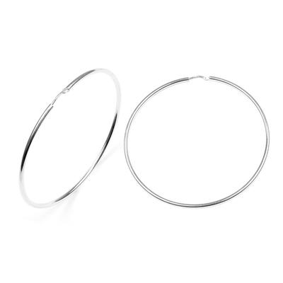 [M8945] - Silver Hoop Earrings 'Simplicity' Silver (rhodium-plated) - 55x2 Mm