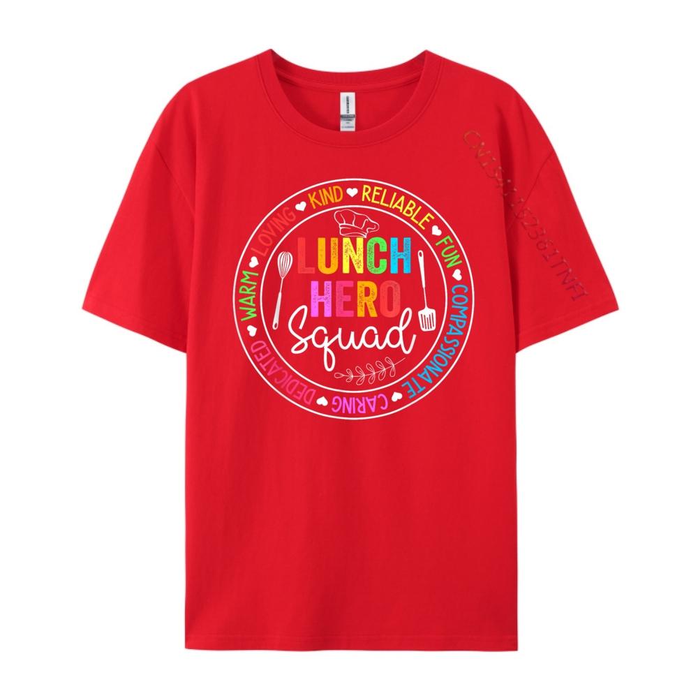 Lunch Hero Squad Funny Lunch Lady School Cafeteria Worker 3XL Men Clothing Moderate elasticity T Shirt Men EU SIZE Funny S