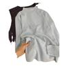 Fufu Korean Style Blue Slim-Fit Knitted Sweater, Semi-High Neck, Soft and Cozy Top for Autumn and Winter 2026.
