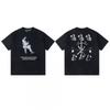 Unisex Oversized Cotton T-Shirt With Vintage Letter Print Art Portrait Design Loose Fit Casual Wear