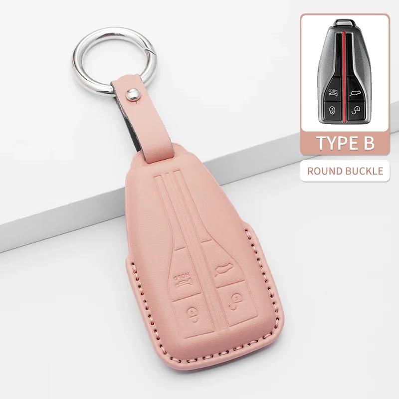 Fashion For Car Key Case Cover FAW Hongqi E-HS9 High-end H5 H9 Hs5 Eqm5 Hs7 Hs5 Hq9 Car Keyring Luxury Leather Auto Accessories