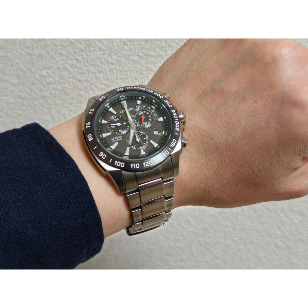 Used CITIZEN Quartz Analog Watch E610-T016251 ATTESA Solar Radio Eco Drive Chronograph