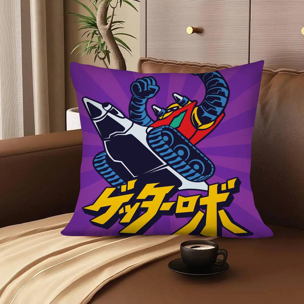 Cartoon Robot G-Goldorak M-Mecha Pillow Case Square Pillow Bedroom Sofa Leisure Comfort Cushion Car Living Room Home Decoration