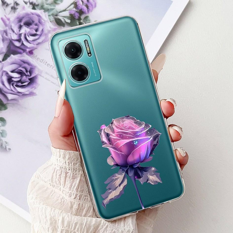 For Xiaomi Redmi Note 11E 5G Case Popular Flower Love Heart Soft Silicone Capa Back Cover For Xiaomi Redmi 10 11 Prime 5G Bumper