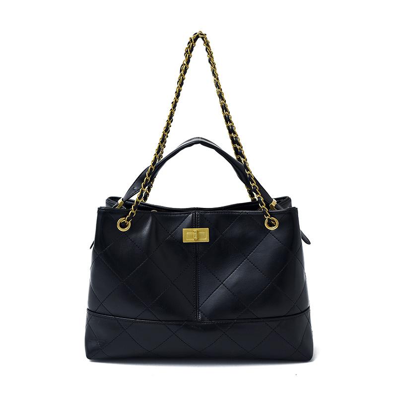 Popular Bucket Bag Women's Autumn and Winter 2025 New High-end Diamond Chain Bag Fashionable Versatile Shoulder Messenger Bag