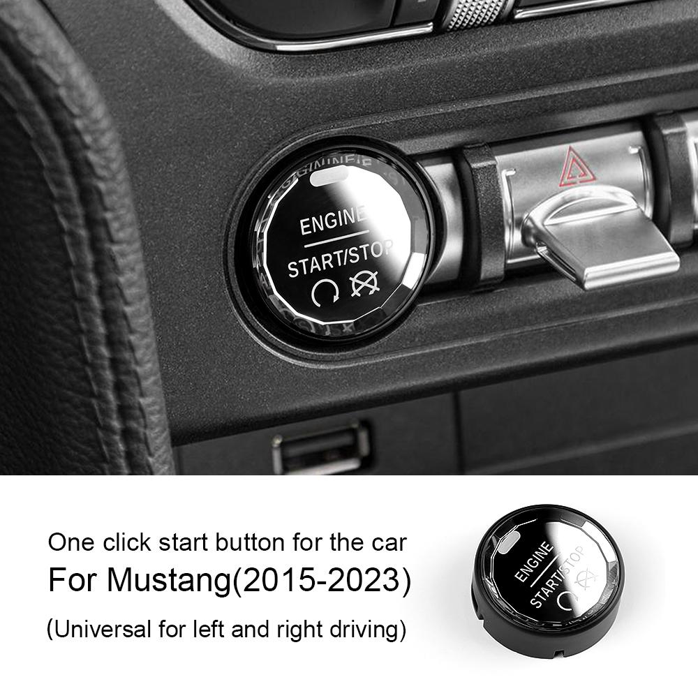 

Car Engine Start Button Replace Ignition Cover For Ford Mustang 2015 2016 2017 2018 2019 2020 2025 2025 2025 Crystal ABS Switch чёрный