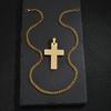 Classic Stainless Steel Bible Cross Necklace Pendant Men Hip Hop Jewelry Fashion Gold Color Long Chain Necklace