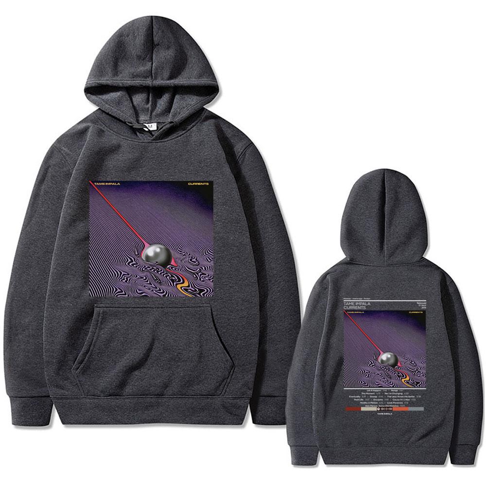 Tame Impala Currents Męska bluza z kapturem z nadrukiem dwustronna Bluza z kapturem zespołu Lndie Pop rock Retro moda Bluza