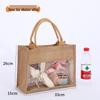 Sac fourre-tout en toile de jute: Sac de courses en jute peint à la main DIY, Lin polyvalent graffiti