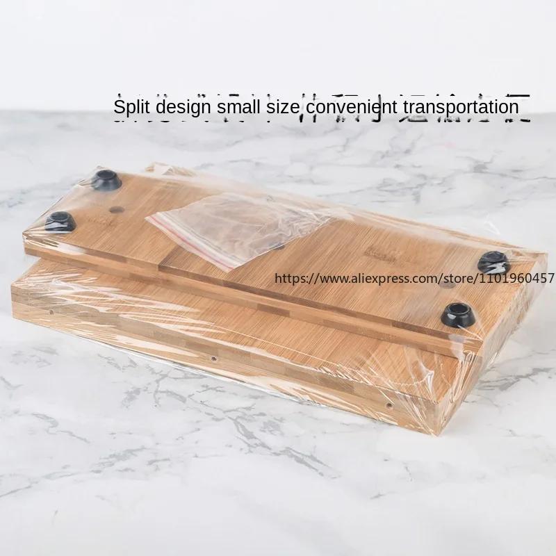 Magnetic Knife Block(Natural Wood) Knife Organizer Block Dock Kitchen Scissor Holder Strongly Rubber Wood Acacia Shelf Tools