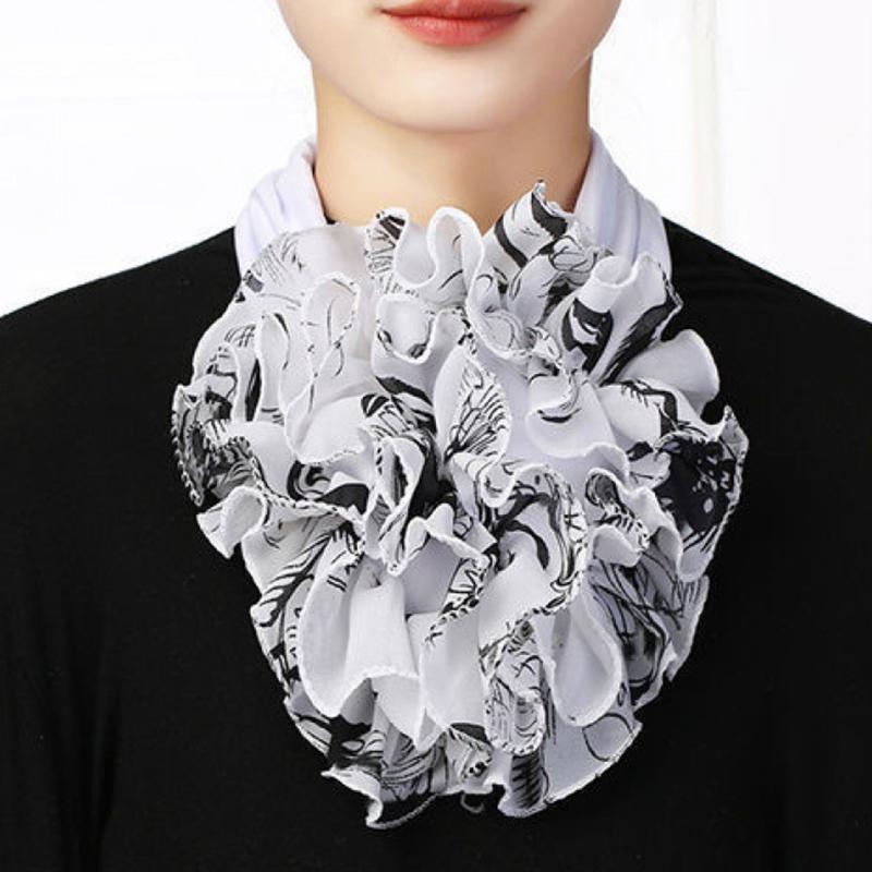 Spring Summer Chiffon Neck Collar Scarf Women Head Thin Sunscreen Variety Small Silk Anti-UV Scarf Mask Multi-Function Scarf