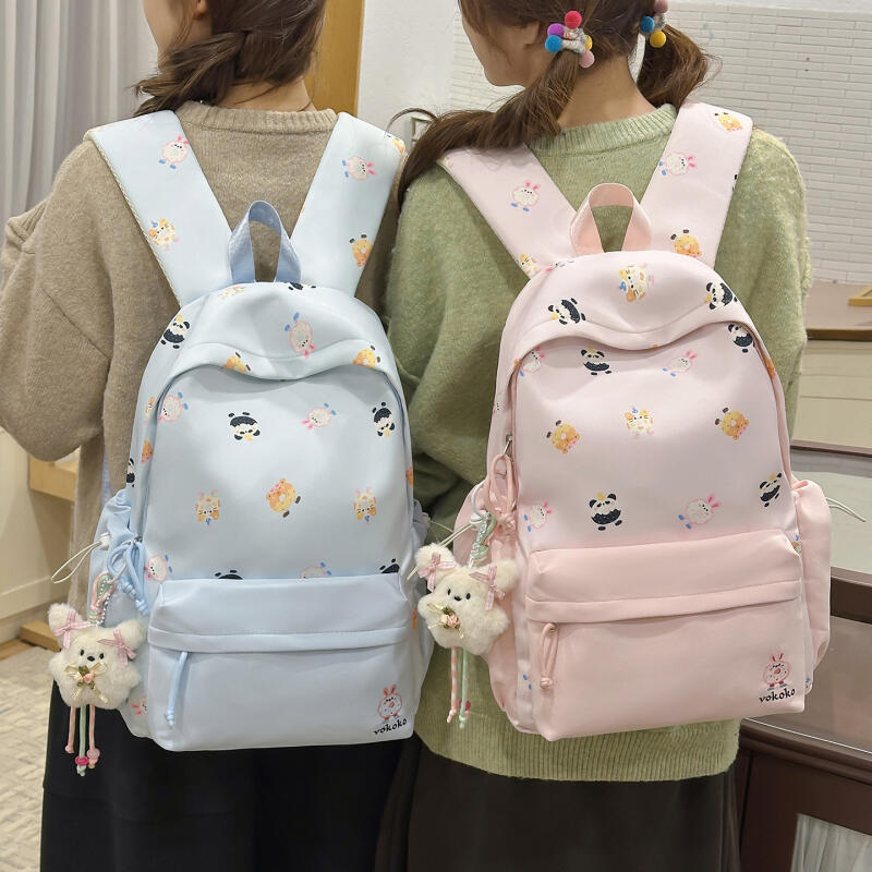 Cartoon Print Student Bag Large Capacity Travel Backpack Women's Backpack
