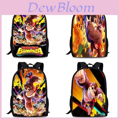 Donkey Kong Bananza Childrens School Backpack With Oxford Fabric For Kids Education
