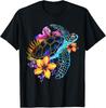 Sea Turtle Hawaiian Flowers Hawaii Scuba Diving Diver T-Shirt Unisex T-Shirt