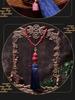 Cinnabar Auspicious Clouds Gourd Rearview Mirror Tassel - Premium Car Pendant Ornament