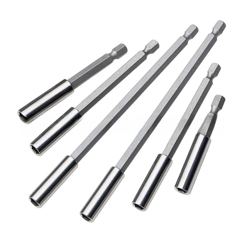 Hex Handle Extension Rod Set: 60/75/100/150mm - 1/4" Quick Change Batch Head Connector.