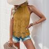 Top Senza Maniche in Pizzo con Scollo all'Americana Estate 2024 - Stile Europeo e Americano, Abbigliamento Femminile Fresco Artistico