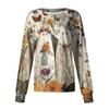 Women's Casual Long Sleeve Single-Breasted Halloween Print Cardigan Top for Fall