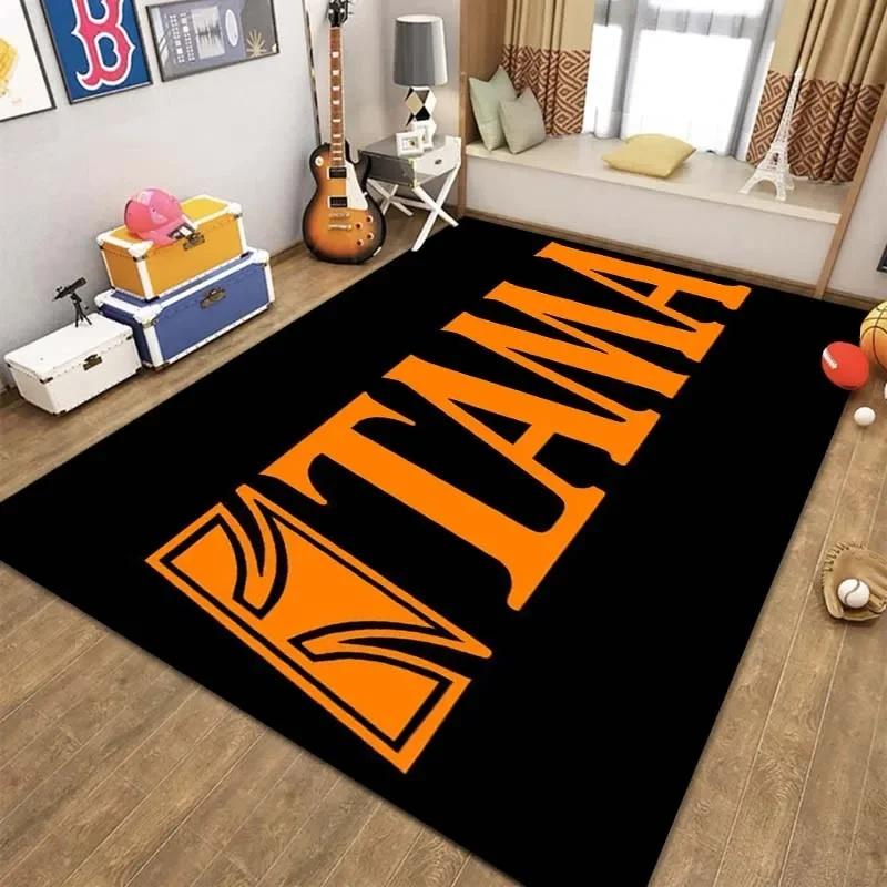 Stilvoller T-TAMA Schlagzeug-Print Teppich für Heimdeko Teppich für Musikbegeisterte Einzigartiger Teppich für Jazz- oder E-Schlagzeug-Themen-Dekor